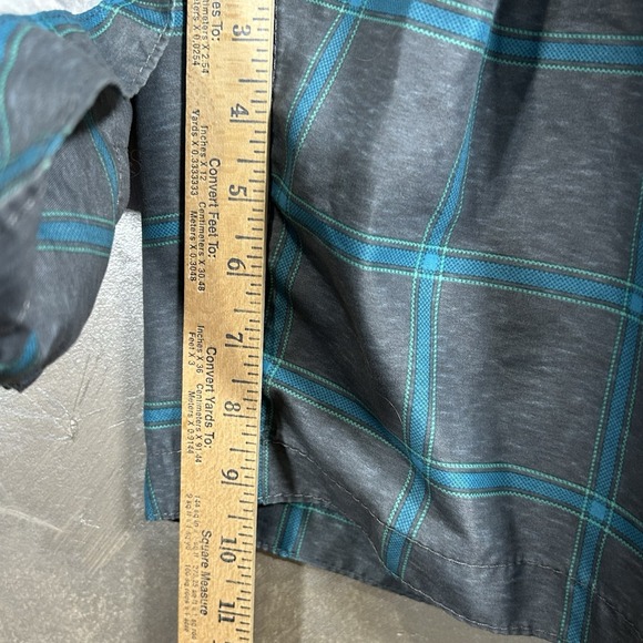 Old Navy Swim Trunks Men's Medium Gray And Blue Plaid Board Shorts Drawstring - Picture 8 of 8